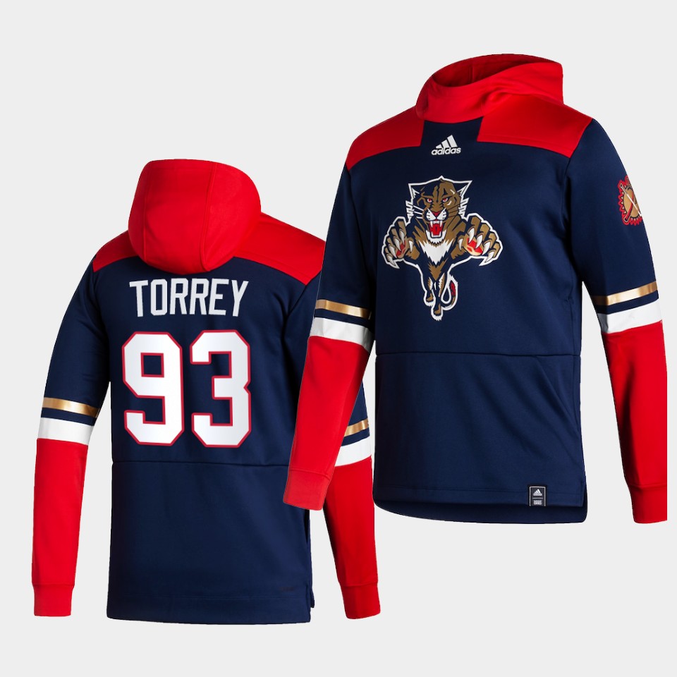 Men Florida Panthers #93 Torrey Blue NHL 2021 Adidas Pullover Hoodie Jersey->nashville predators->NHL Jersey